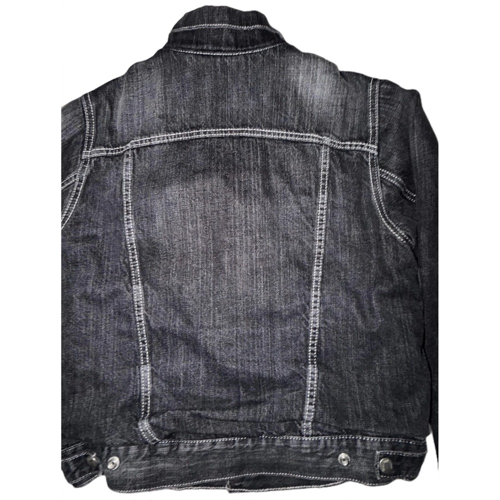 Levi Strauss Co Juniors Denim Trucker Jacket Faded Black White Stitch L 57531 - Picture 7 of 7
